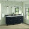 James Martin Vanities 72'' Double Vanity, Black Onyx w/ 3 CM Victorian Silver Quartz Top 424-V72-BKO-3VSL - alternate 3